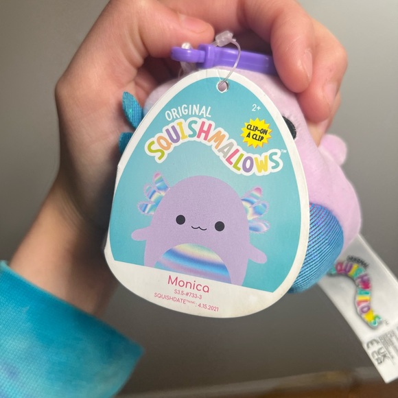 Original Squishmallows  Monica Clip on clip Kellytoy purple tiny clip on - Picture 4 of 10